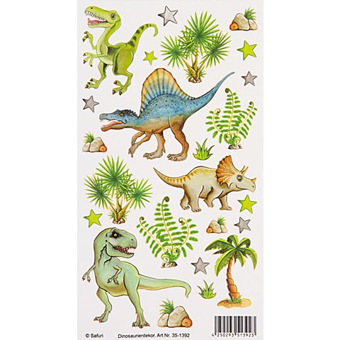 Porzellansticker "Dinosaurier", bunt, 1 Bogen