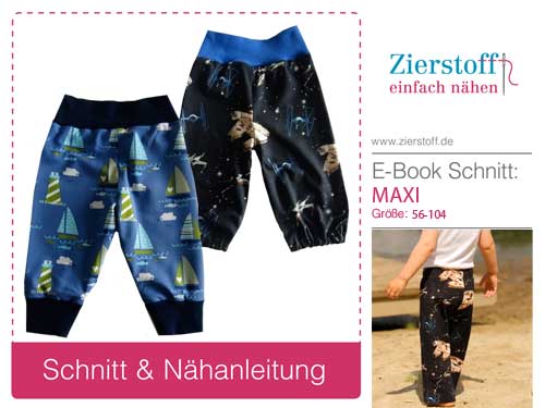 Pumphose mit Pattarina Zuschnitt ""MAXI"" - 2 Schnitte Pumphose mit Pattarina Zuschnitt ""MAXI"" - 2 Schnitte