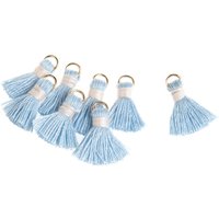 Quaste mit Öse, 8 Stück, 15 mm - Hellblau Quaste mit Öse, 8 Stück, 15 mm - Hellblau