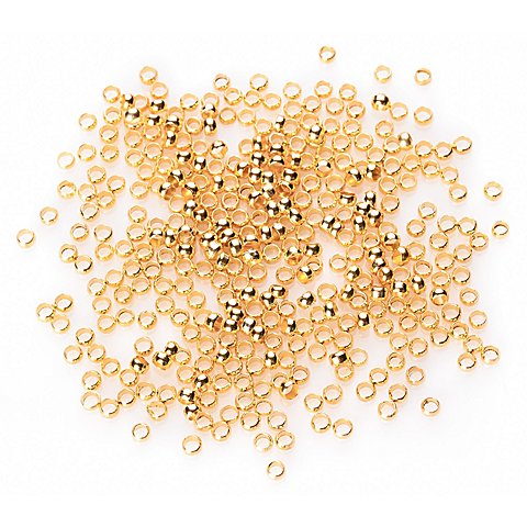 Quetschperlen, gold, 3 mm Ø, 500 Stück Quetschperlen, gold, 3 mm Ø, 500 Stück