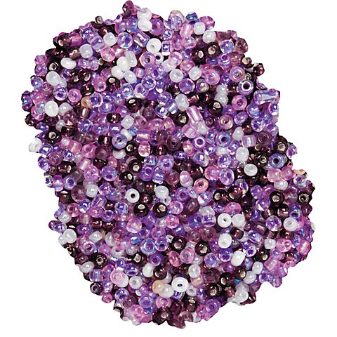 Rocailles-Perlen, lila-flieder-creme, 2,5 mm Ø, 100 g
