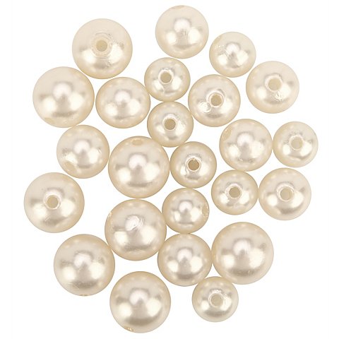 Rundperlen, creme, 12, 14 und 16 mm Ø, 24 Stück