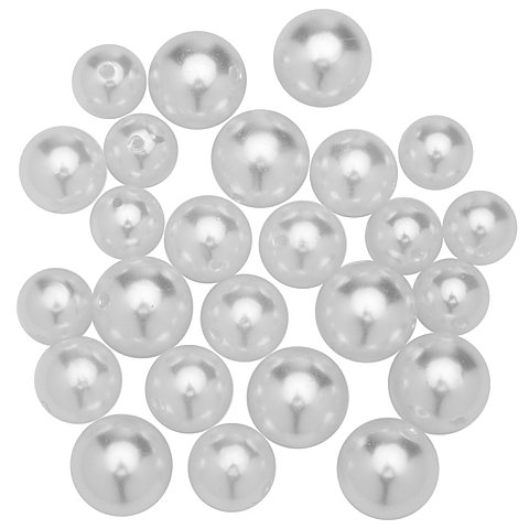 Rundperlen, weiß, 12, 14 und 16 mm Ø, 24 Stück