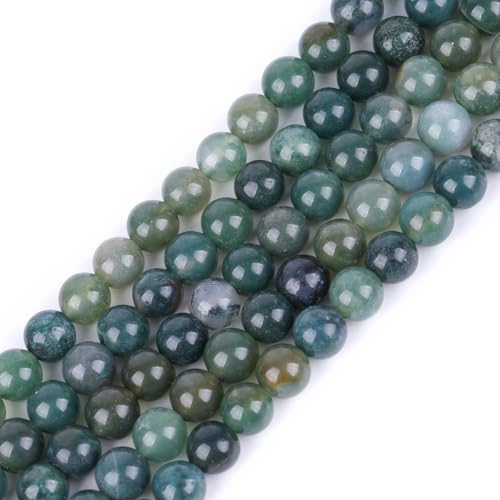 SHG store 6mm Edelstein Moosachat Perlen Strang 15 Zoll Schmuckherstellung Perlen von GEM-INSIDE CREATE YOUR OWN FASHION