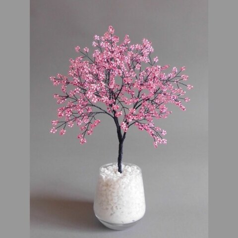 Sakura Kirschblüte Bonsai aus Perlen und Draht und aus Liebe Sakura Kirschblüte Bonsai aus Perlen und Draht und aus Liebe