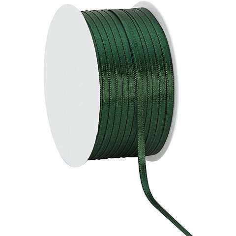 Satinband, dunkelgrün, 3 mm, 50 m Satinband, dunkelgrün, 3 mm, 50 m