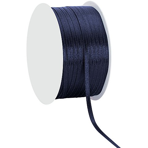 Satinband, marine, 3 mm, 50 m Satinband, marine, 3 mm, 50 m