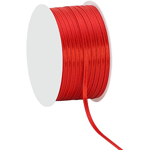 Satinband, rot, 3 mm, 50 m Satinband, rot, 3 mm, 50 m