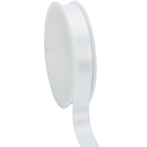 Satinband, weiß, 15 mm, 50 m