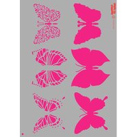 Schablone "Schmetterlingsmotive", A4 von Durchsichtig