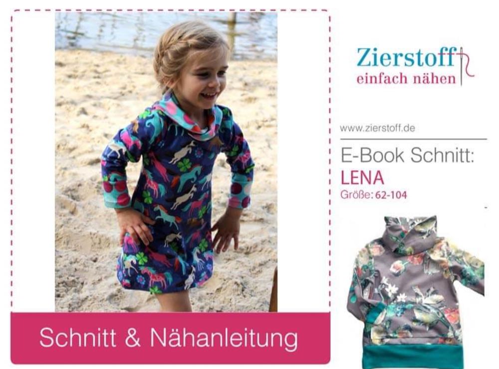Schalkragenshirt / Kleid "LENA", Schnitt & E-Book, Gr. 62-104 Schalkragenshirt / Kleid "LENA", Schnitt & E-Book, Gr. 62-104