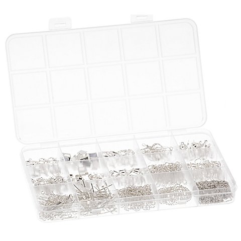 Schmucksortierbox mit Zubehörteilen, silber Schmucksortierbox mit Zubehörteilen, silber