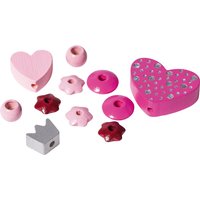 Schnullerketten Holzperlen "Herz" von Pink