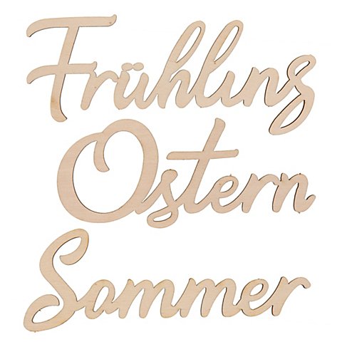 Schriftzüge "Sommer, Frühling und Ostern", 3 Stück