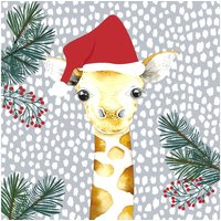 Serviette "Giraffe Santa" - 5 Stück von Multi