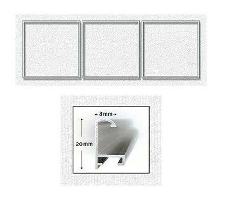 Silberfarbener Aluminium Bilderrahmen f�r Triptychons 120 x 40 cm Silberfarbener Aluminium Bilderrahmen f�r Triptychons 120 x 40 cm