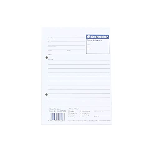 Soennecken Gesprächsnotiz 1115 DIN A5 50Blatt weiß Soennecken Gesprächsnotiz 1115 DIN A5 50Blatt weiß