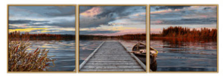 Sonnenaufgang am See - Triptychon