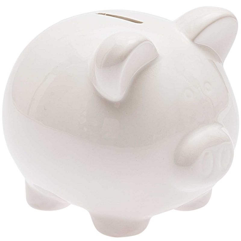 Sparschwein zum Bemalen weiß 14,5x13cm von idee. Creativmarkt