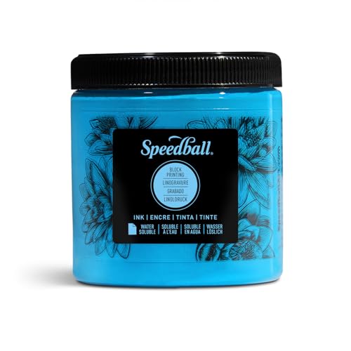Speedball Water Soluble Block Printing Ink, 8 oz, Fluorescent Blue by Speedball Speedball Water Soluble Block Printing Ink, 8 oz, Fluorescent Blue by Speedball