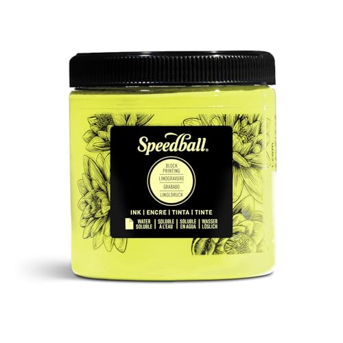 Speedball Water Soluble Block Printing Ink, 8 oz, Fluorescent Yellow by Speedball Speedball Water Soluble Block Printing Ink, 8 oz, Fluorescent Yellow by Speedball