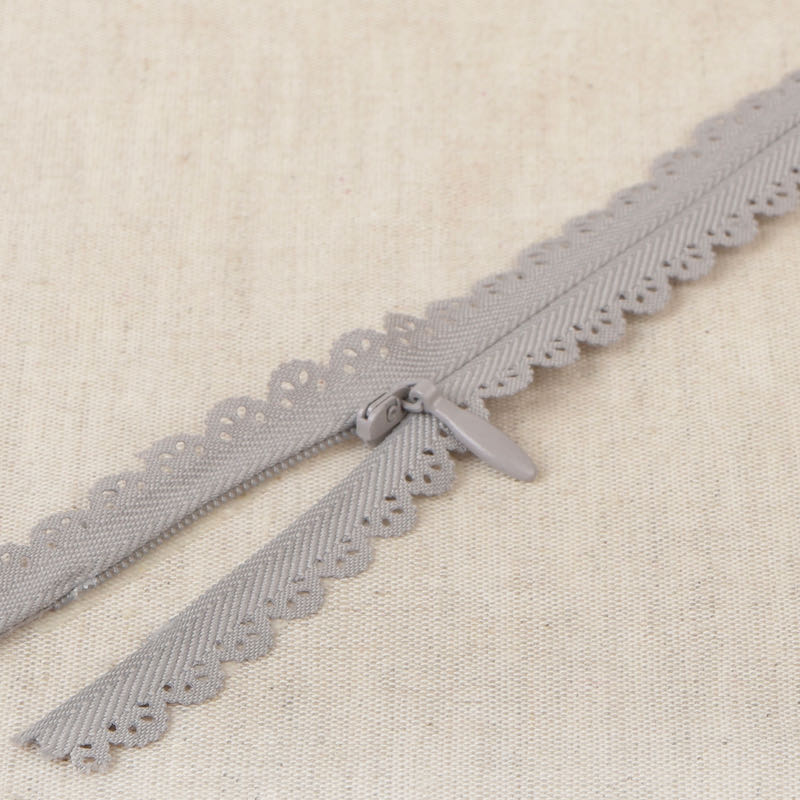 Spitzenreißverschluss, nicht teilbarer Reißverschluss, unifarben, 22 cm - 22 cm Spitzenreißverschluss, nicht teilbarer Reißverschluss, unifarben, 22 cm - 22 cm