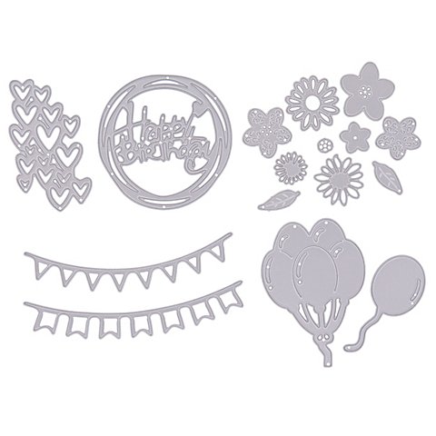 buttinette Stanzschablonen-Set "Geburtstag", 0,8–11 cm, 16-teilig buttinette Stanzschablonen-Set "Geburtstag", 0,8–11 cm, 16-teilig von buttinette