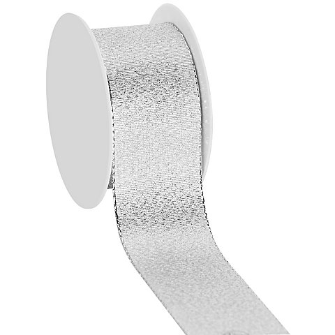 Stoffband, silber, 40 mm, 10 m