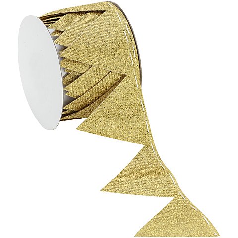 Stoffband Ziehstern, gold, 5 cm, 2,5 m