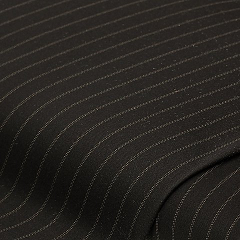 Stretchstoff / Hosenstoff "Nadelstreifen", schwarz/natur