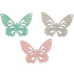 Streu Schmetterlinge pastellmix 2cm Holz 24 Stück von idee. Creativmarkt