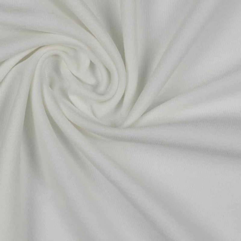 Strickstoff, Jersey, Rippenjersey in Ecru - gebrushed - 200 cm