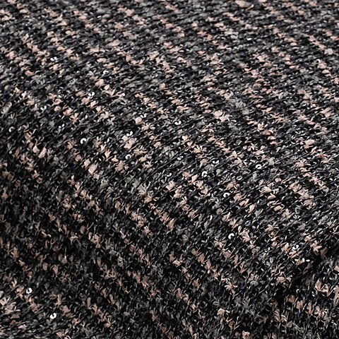 Strickstoff mit Fädchengarn und Pailletten, schwarz/rosé/grau