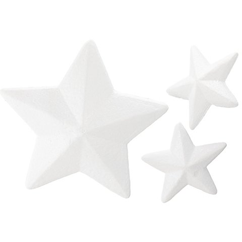 Styropor-Sterne-Set, 3 Stück