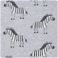 Sweat-Stoff "Zebras" von Grau