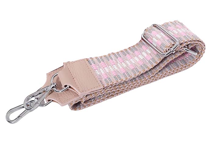 Taschenriemen / Gurtband mit Ethno Musterung Rosa / Rot – 5 cm Breite - rosa