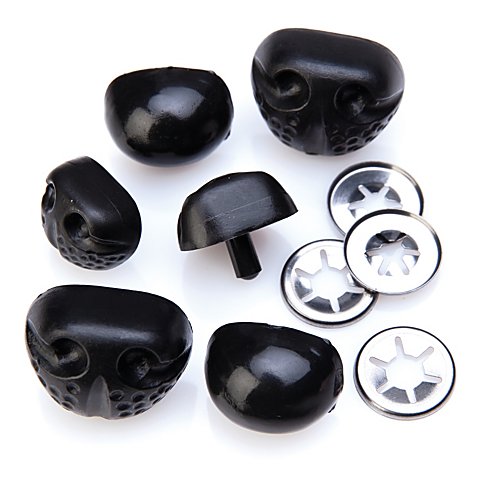 Tiernasen, schwarz, 18–24 mm, 12 Stück Tiernasen, schwarz, 18–24 mm, 12 Stück