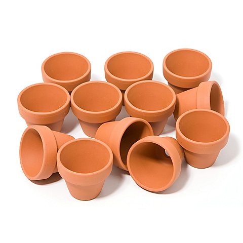 Tontöpfe aus Terrakotta, 4 cm hoch, 4,5 cm Ø, 12 Stück Tontöpfe aus Terrakotta, 4 cm hoch, 4,5 cm Ø, 12 Stück
