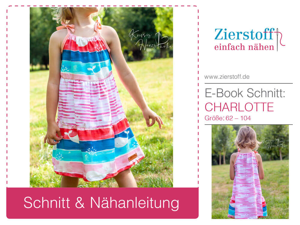 Trägerkleid "CHARLOTTE" - Schnitt & E-Book, Gr 62-104 Trägerkleid "CHARLOTTE" - Schnitt & E-Book, Gr 62-104