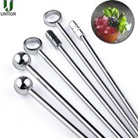 UNTIOR 20/50/100Pcs Stainless Steel Fruit Needle Cocktail Bar Stirring Stick Metal Fruit Needle Fruit Sign Wine Stirring Stick