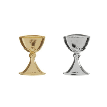 Verzierornament Kelch - 35 x 25 mm 1 Stück silber.