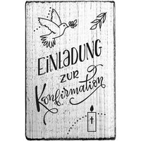 SALE - Vintage Stempel "Einladung zur Konfirmation"