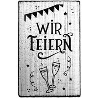 Vintage Stempel "Wir feiern" Vintage Stempel "Wir feiern"