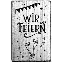 SALE - Vintage Stempel "Wir feiern"