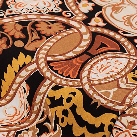 Viskose-Blusenstoff / Popeline "Ornamente", orange-color Viskose-Blusenstoff / Popeline "Ornamente", orange-color