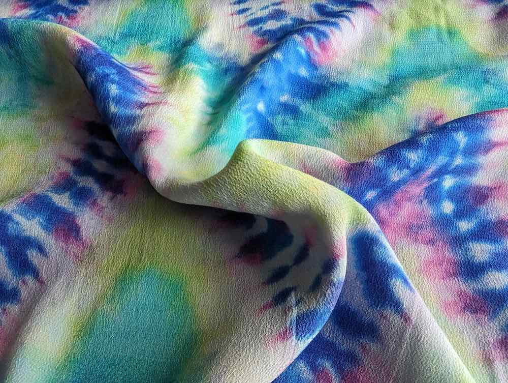 Viskosestoff - Crêpe Stoff, Batikmuster, Bunt - Digitaldruck - 250 cm Viskosestoff - Crêpe Stoff, Batikmuster, Bunt - Digitaldruck - 250 cm