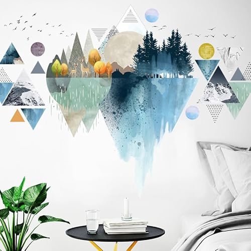 Wandtattoo Abstrakt Wandaufkleber Kinderzimmer Wandsticker 3D Wohnzimmer Sticker Hintergrund Wandbilder Pflanzen Abziehbilder Tropical Wand Dekorative für Küche Schlafzimmer Bad Flur Fenster Tür von Nv Wang