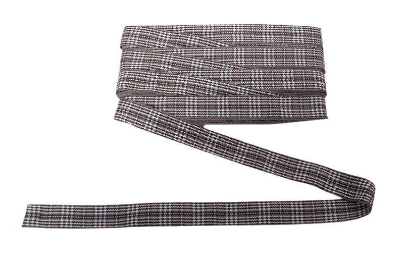 Webband mit Karo / Pepitamuster- 3 Meter - Braun Webband mit Karo / Pepitamuster- 3 Meter - Braun