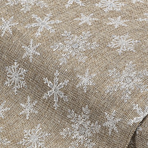 Weihnachtlicher Dekostoff "Glitzer-Schneeflocken" in Jute-Optik, natur-color Weihnachtlicher Dekostoff "Glitzer-Schneeflocken" in Jute-Optik, natur-color