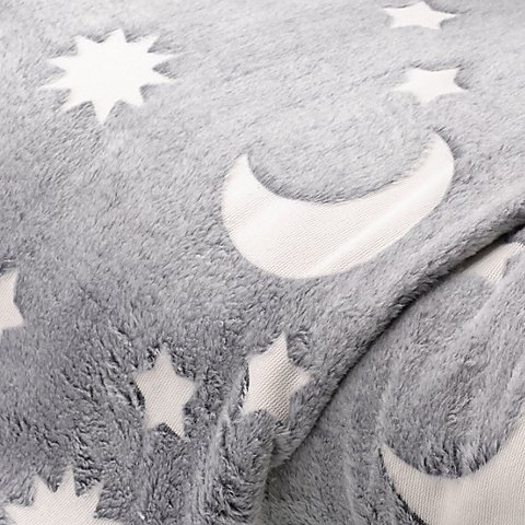 Wellness-Fleece "Glow in the dark – Mond & Sterne", hellgrau/weiß Wellness-Fleece "Glow in the dark – Mond & Sterne", hellgrau/weiß